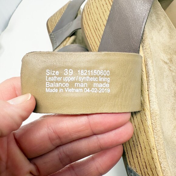 Dansko Taupe Leather Wedge Sandals Size EU 39/US 8.5-9 Comfort Shoes Open Toe - Picture 9 of 11